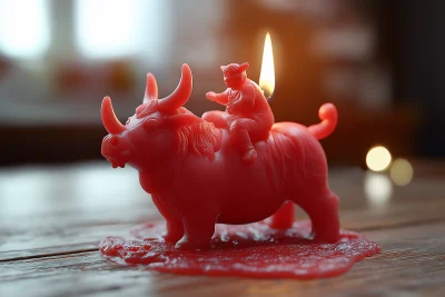 Melting Wax Candle Scene