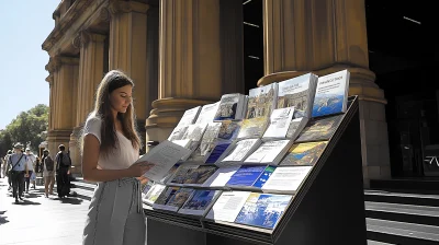 Tourists checking tourist brochures