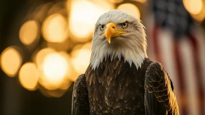 American Eagle and Flag