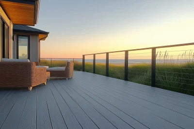 WPC Decking with Minimalist Railing in Outdoor Setting