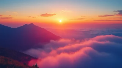 Morning Sunrise over Mountains