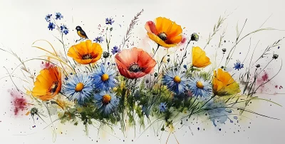 Wildflower Watercolor Painting