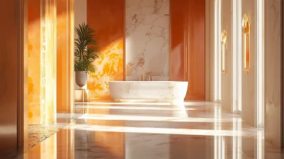 Luxury Bathroom with Marble Floor