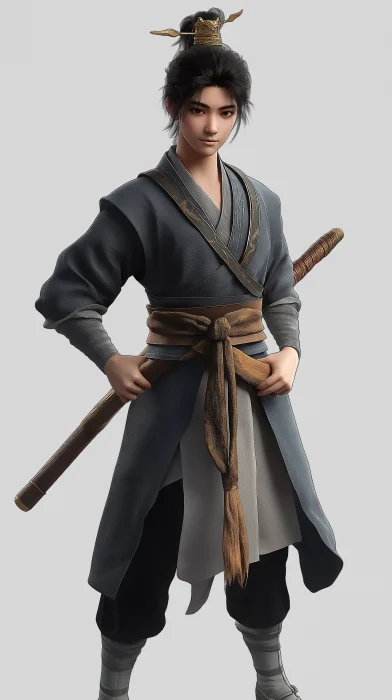 Ancient Chinese Boy Illustration