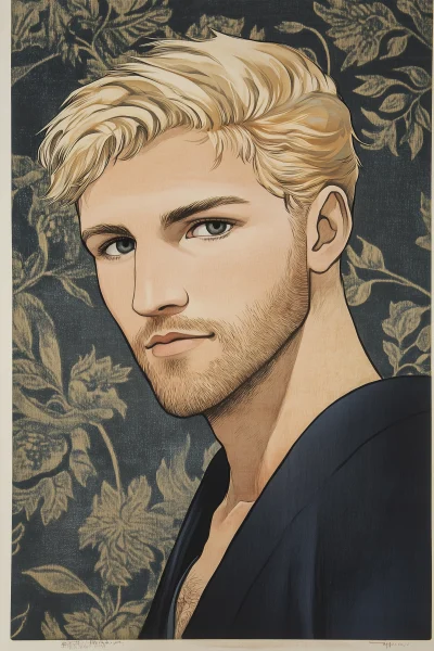 Stylish Blond Man in Paris