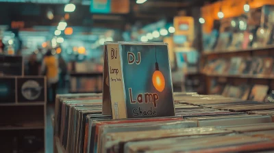 Vinyl Record in Music Store with EDM Album Cover