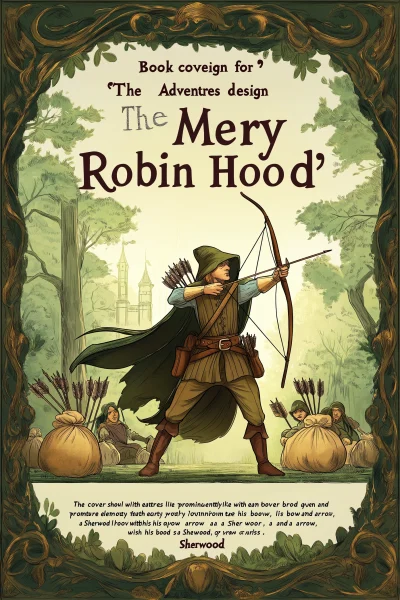 Whimsical Book Cover Design for ‘The Merry Adventures of Robin Hood’