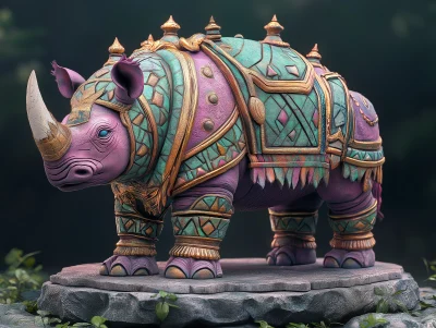 Rhino Warrior Statue