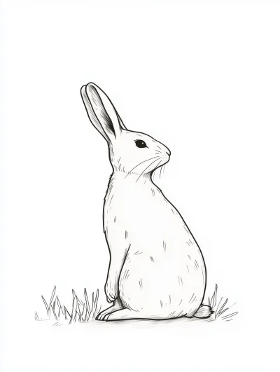 Arctic Hare Illustration