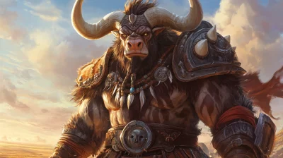 Tauren Warrior in the Sunlit Plain