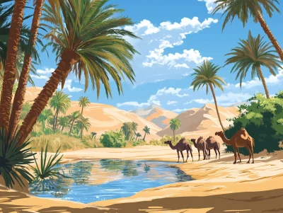 Desert Oasis Illustration