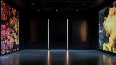 Black Gallery with LED Screens