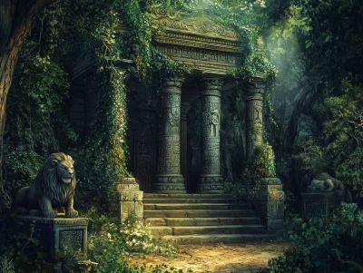 Hidden Ancient Temple Illustration