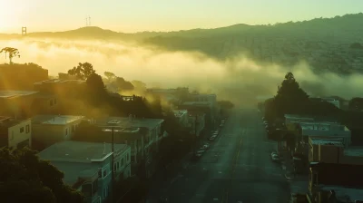 Vintage Morning Streetscape