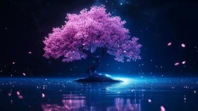 Sakura Tree in Ocean