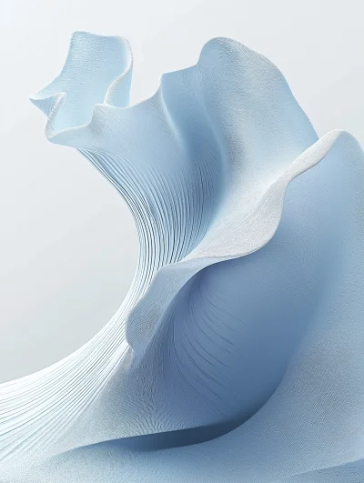 Abstract Waves on White Background