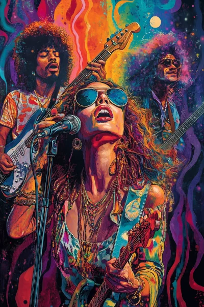 1970s Music Legends Poster