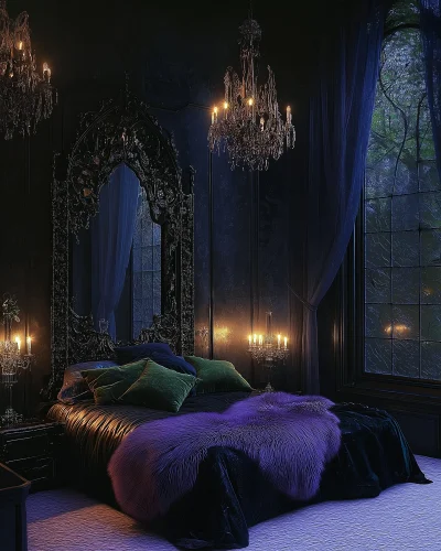 Hollywood Regency Gothic Bedroom