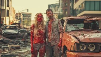 Apocalyptic Red Paint Couple