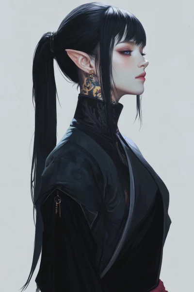 Sci-fi Japanese Elf Woman