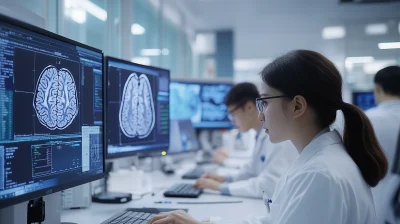 Professional Chinese Scientists Working in Laboratory