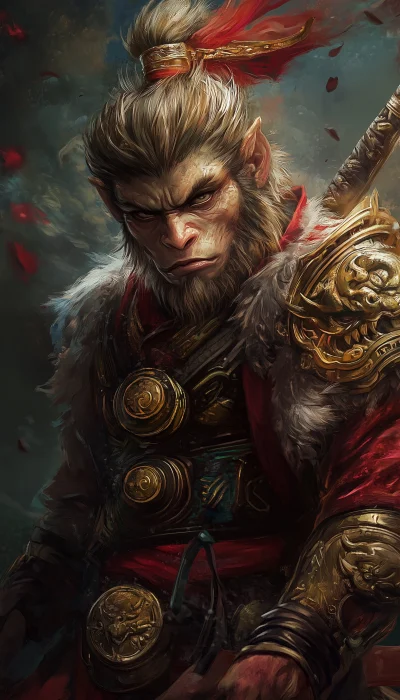 Realistic Monkey King Illustration