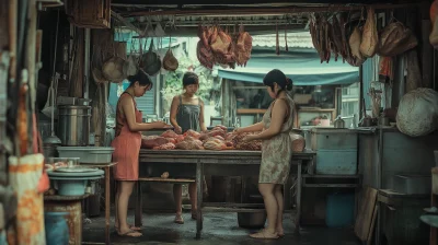 Asian Rural Butcher’s Yard