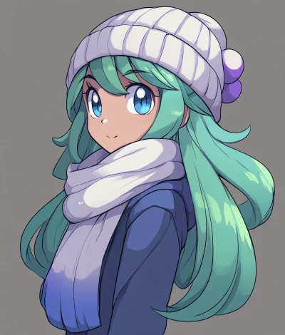 Cartoon Pokémon Trainer with White Scarf