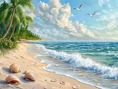 Tropical Beach Illustration