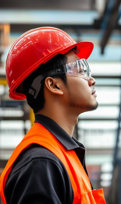 Asian Man in Safety Gear