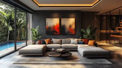 Modern Street Art Paintings in Contemporary Living Room