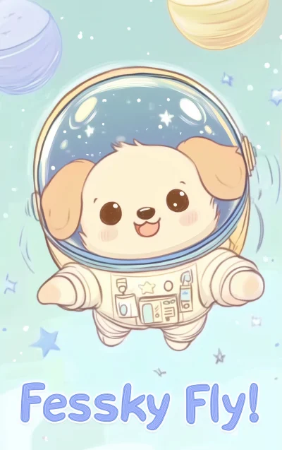 Kawaii Space Dog Illustration