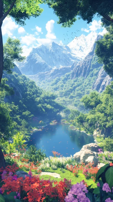 Serene Lake in a Tropical Forest