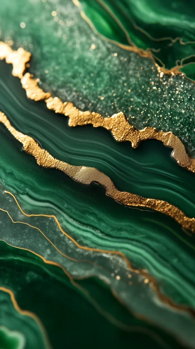 Golden Inlay on Jade Stone