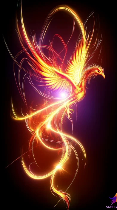 Hyper Realistic Fire Phoenix Illustration