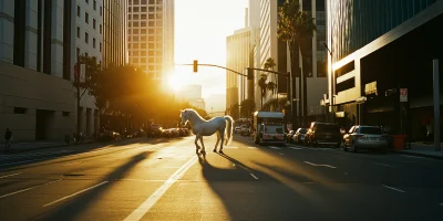 Golden Hour Unicorn in Downtown LA