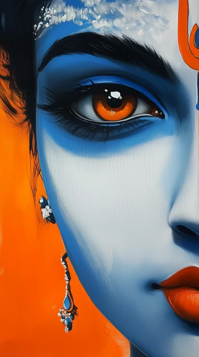 Close up portrait of male Krishna