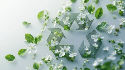 Recycling Icon with Flowers