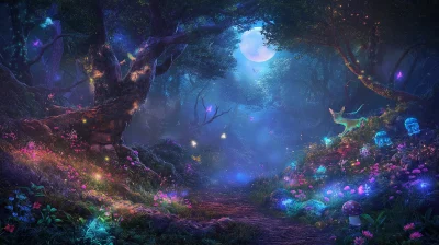 Enchanted Forest at Night