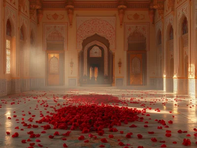 Mughal Palace Interior at Sunrise