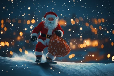 Santa Claus Snowboarding Adventure