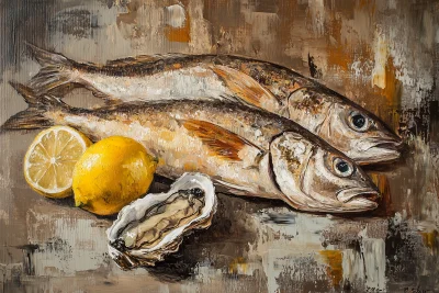 Still Life with Fish, Oysters, and Lemon