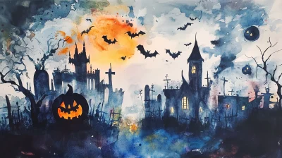 Halloween Watercolor Painting