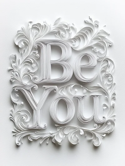 Minimalistic typographic design with phrase ‘Be You’