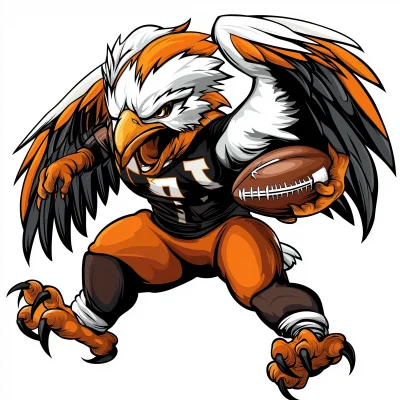 Mascot Eagles Playing Football