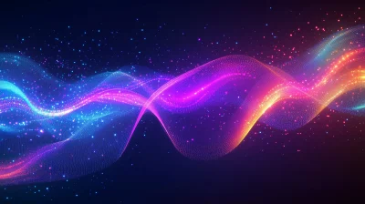 Colorful Glowing Data Wave