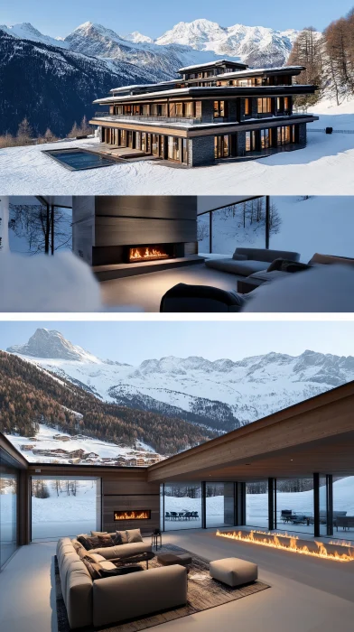 Modern Mountain Mansion in the Swiss Alps