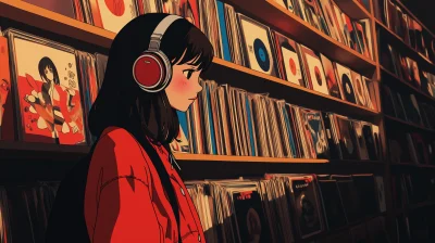 Vinyl Record Store Illustration