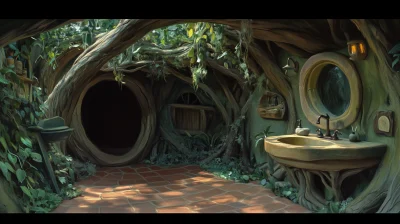 Hobbit House Tree Bathroom