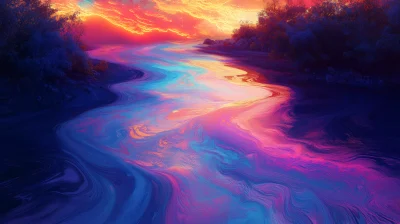 Twilight River Scene